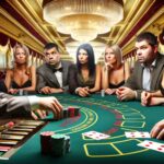 Spieler am Blackjack-Tisch in einem Casino