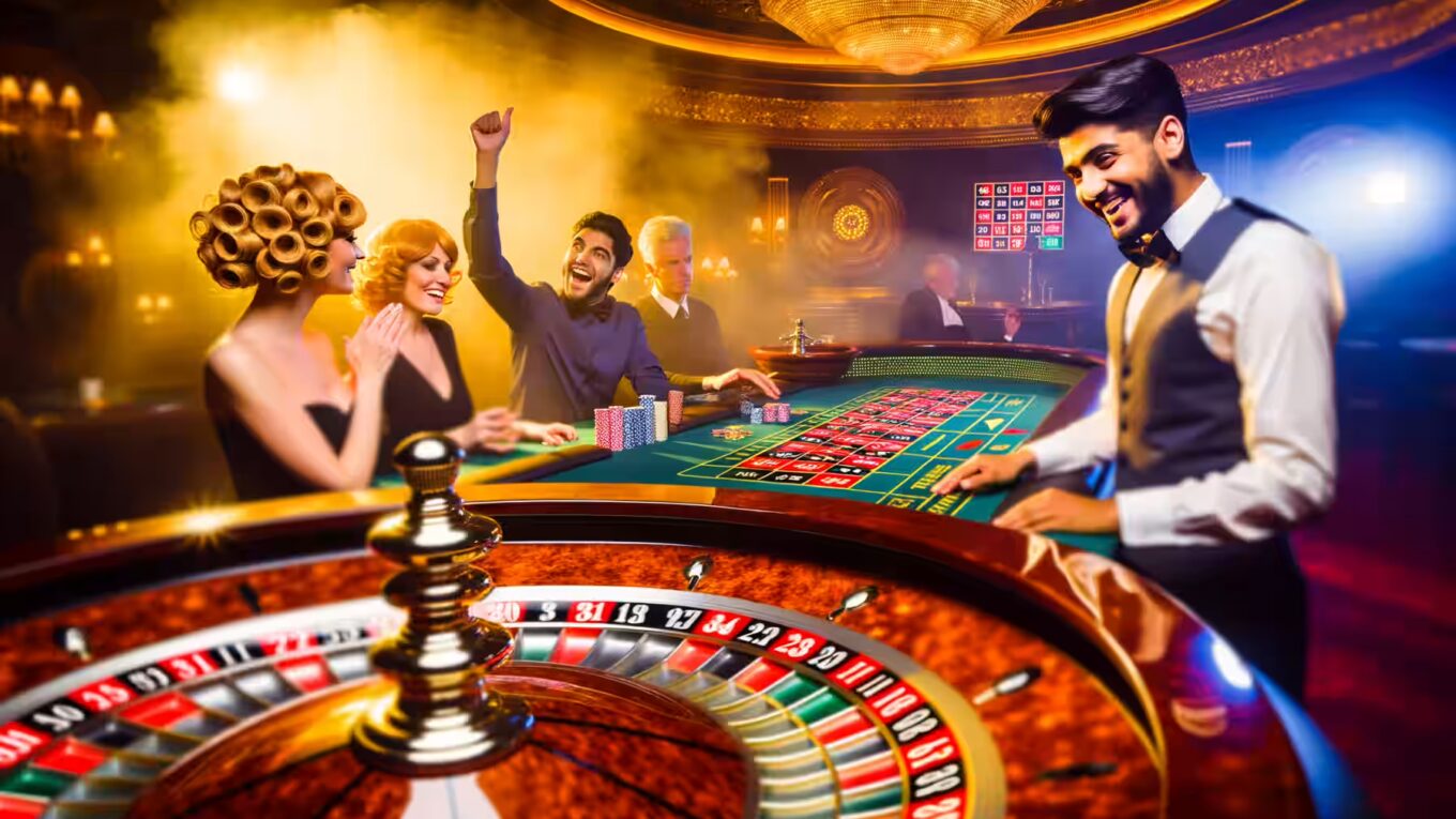 Spieler gewinnt am Roulette-Tisch in elegantem Casino|3D-Diagramm mit Wahrscheinlichkeitskurven