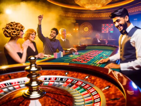Spieler gewinnt am Roulette-Tisch in elegantem Casino|3D-Diagramm mit Wahrscheinlichkeitskurven