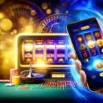 Online-Casino-Spiellandschaft mit Smartphone und Slot-Maschinen|Sicherheitssiegel für lizenzierte Online-Casinos|Spieler analysiert Gewinnstrategien für Internet Casinos