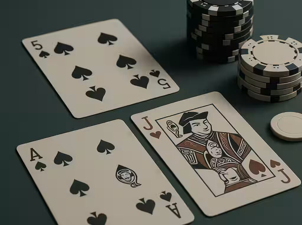 Pai Gow Poker Tisch mit Karten und Chips
