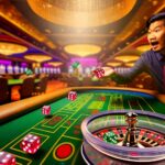 Ein Spieler setzt am Sic Bo-Tisch in einem Casino