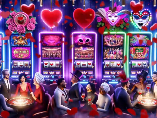 Ein Casino mit zwei Spielautomaten